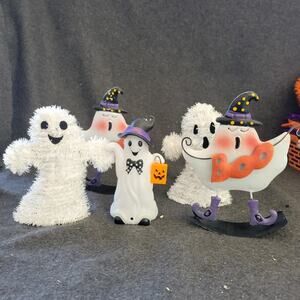 Halloween ghosts Lot 2 Tinsel 2 Metal 1 Plastic Party Decor